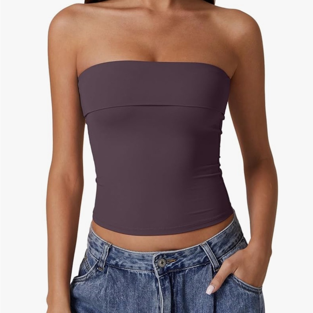 Women’s Strapless Tube Top in Plum